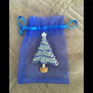 Blue Holiday Brooch